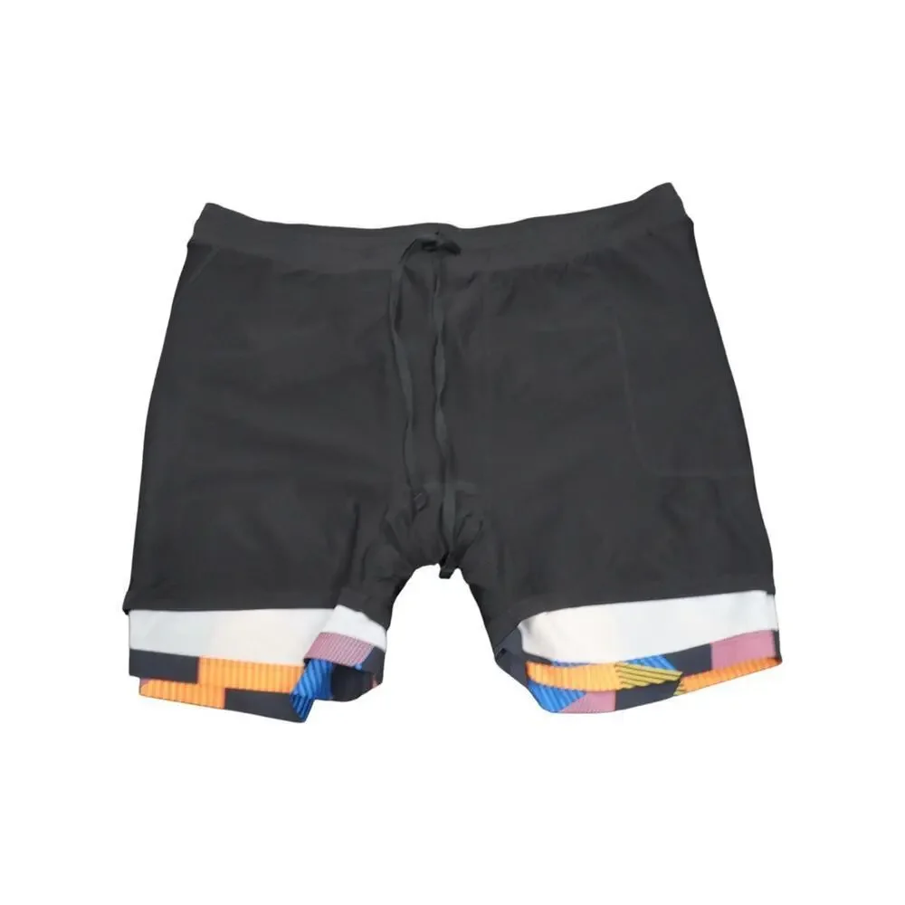 Fabletics Fundamental Short II Lined 5” Men’s XXL Black Geo Print EUC